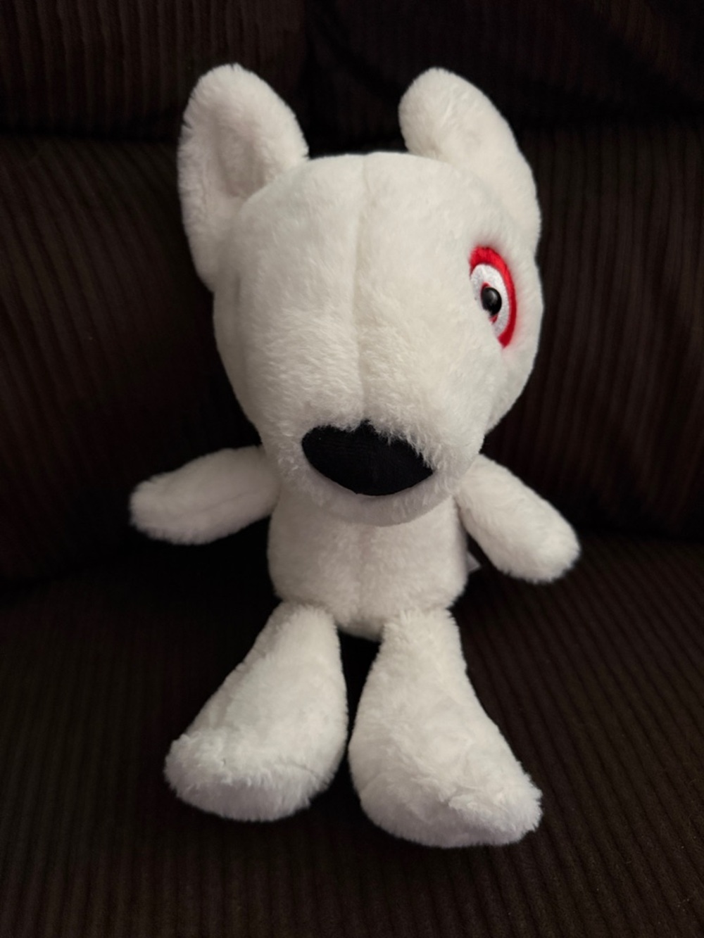 Target Bullseye 🎯 White Plush Dog Toy with Red Eye Accent 2023